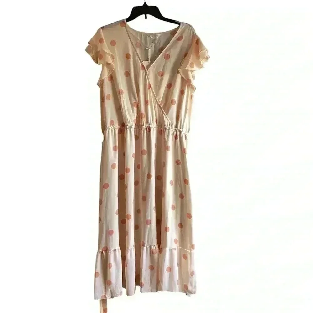 NWT Women's LC Lauren Conrad Flutter Sleeve Midi Dress SIZE 2X